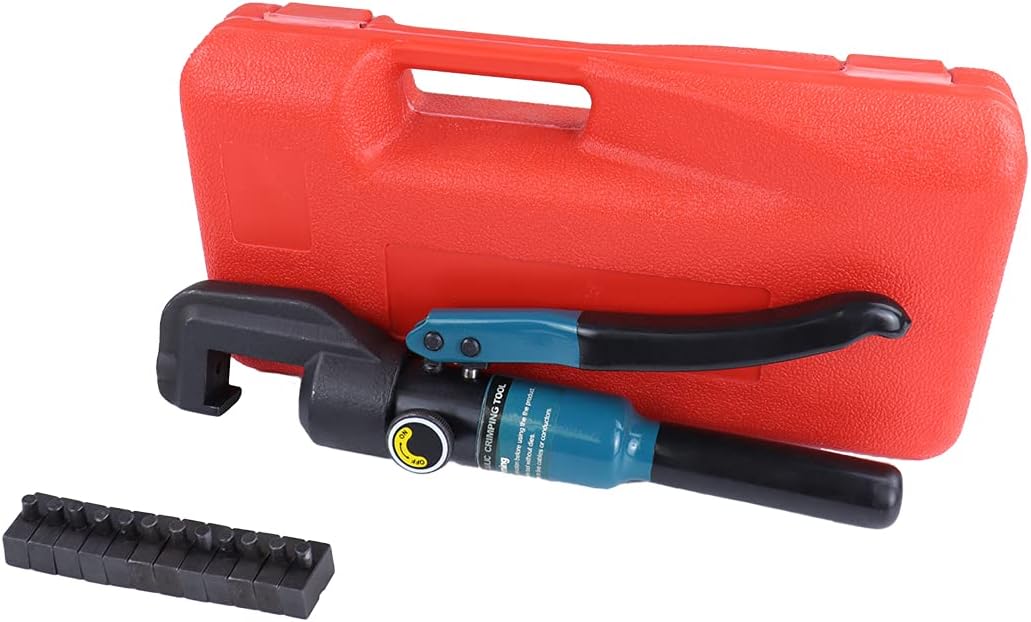 Muzata Hydraulic Wire Battery Cable Lug Terminal Crimper Crimping Tool with 9 Pairs Dies, Up to 45 Ton Force CT11, Series CT1 Pack of 2