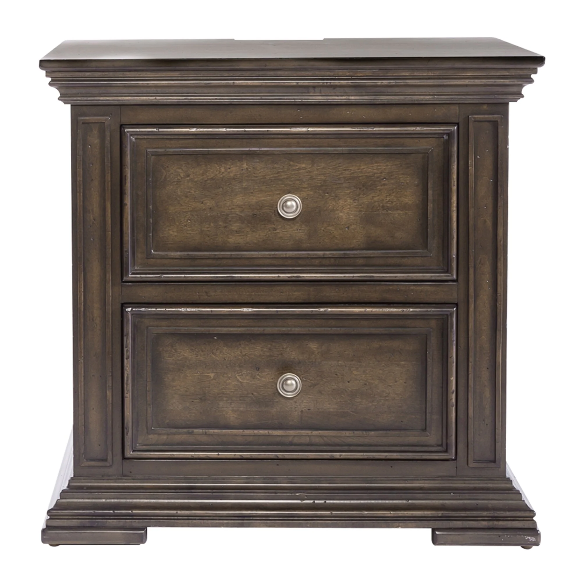 Big Valley Light Brown 2 Drawer Night Stand w/ Charging Station