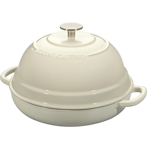 EDGING CASTING Enameled Cast Iron Dutch Oven Pot with Lid, Round Bread Oven for Homemade Sourdough Bread Baking