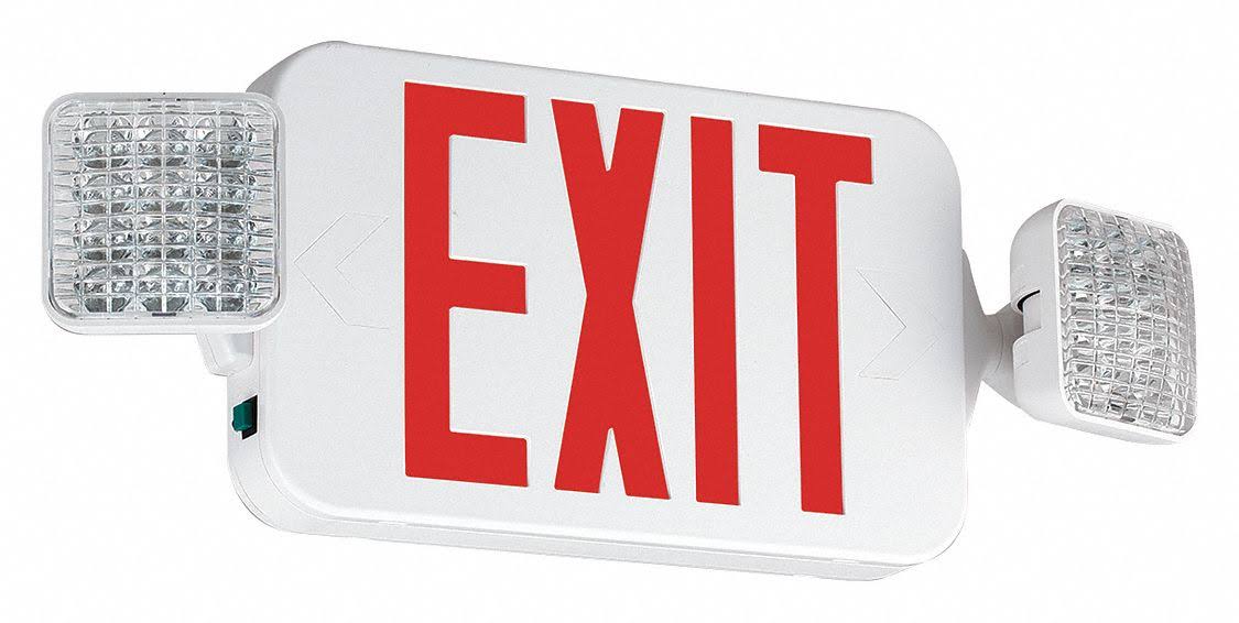 Hubbell Lighting - Compass CCRHOSQ Exit Sign with Emergency Lights,19-1/4x22W