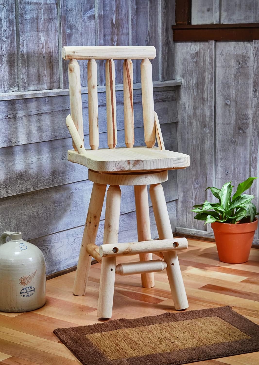 CASTLECREEK Log Swivel Stool, 300-lb. Capacity, 29