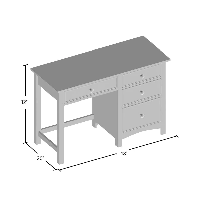 Bowery Hill Transitional Solid Wood Kids Desk in Cherry Finish