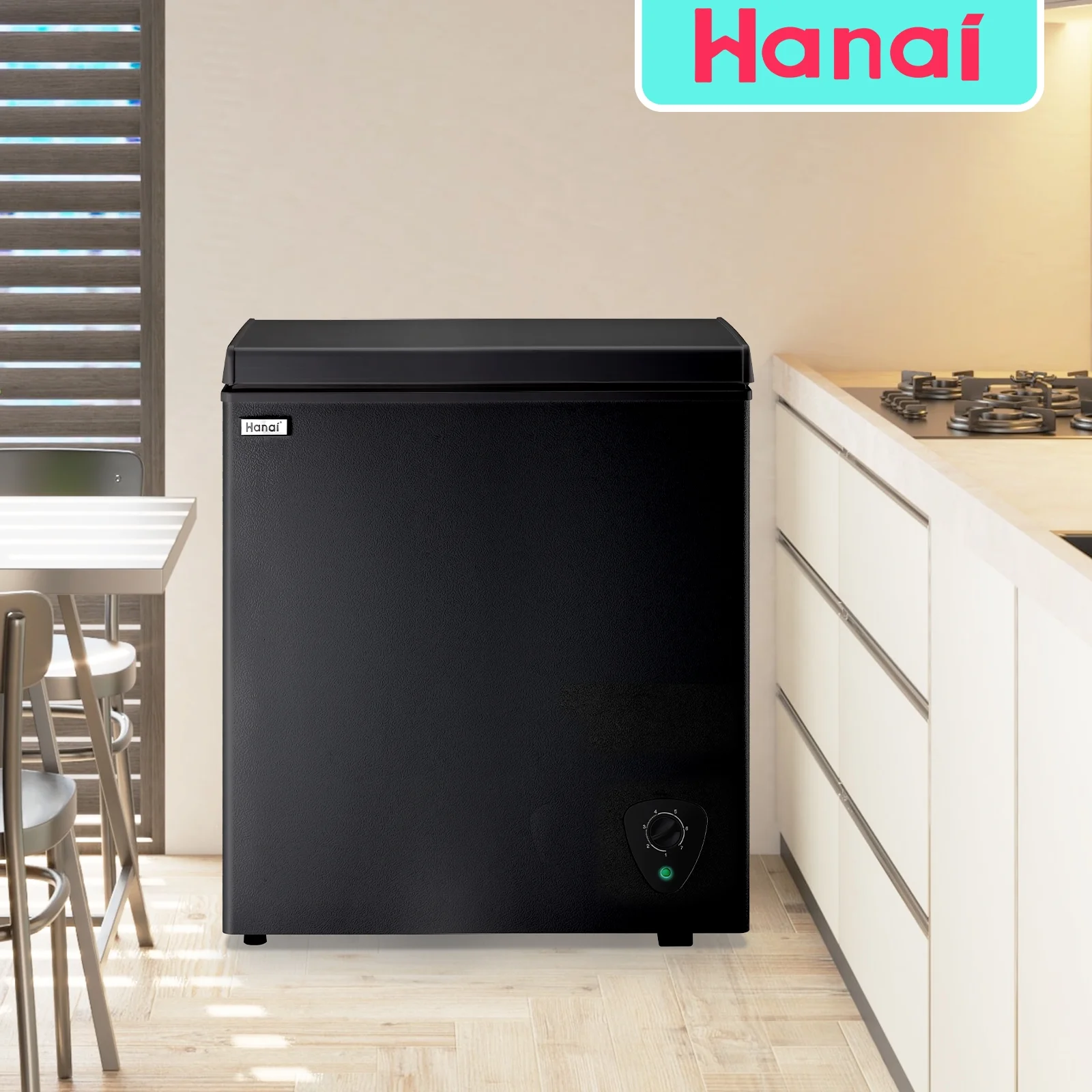 WANAI White Chest Freezer Small Deep Freezer 5.0 Cu.ft Fast Freezing Freezers with 7 Temp Control