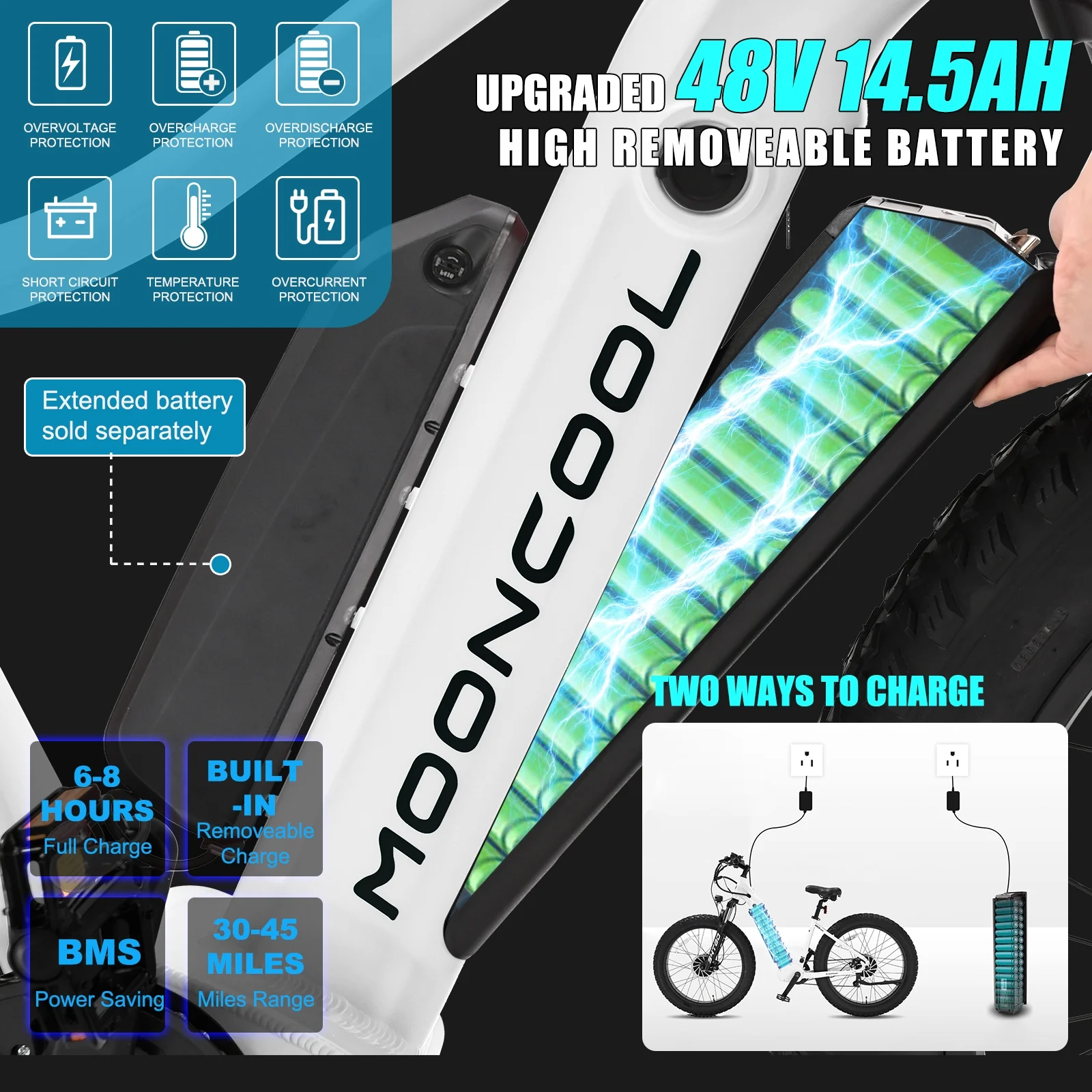 ABORON Electric Bike for Adults, 1000W Dual Motor AWD MTB，48V 15AH Battery，26" X 4" Fat Tire All Terrain Ebikes，20MPH 7-Speed Mountain Electric Bicycle