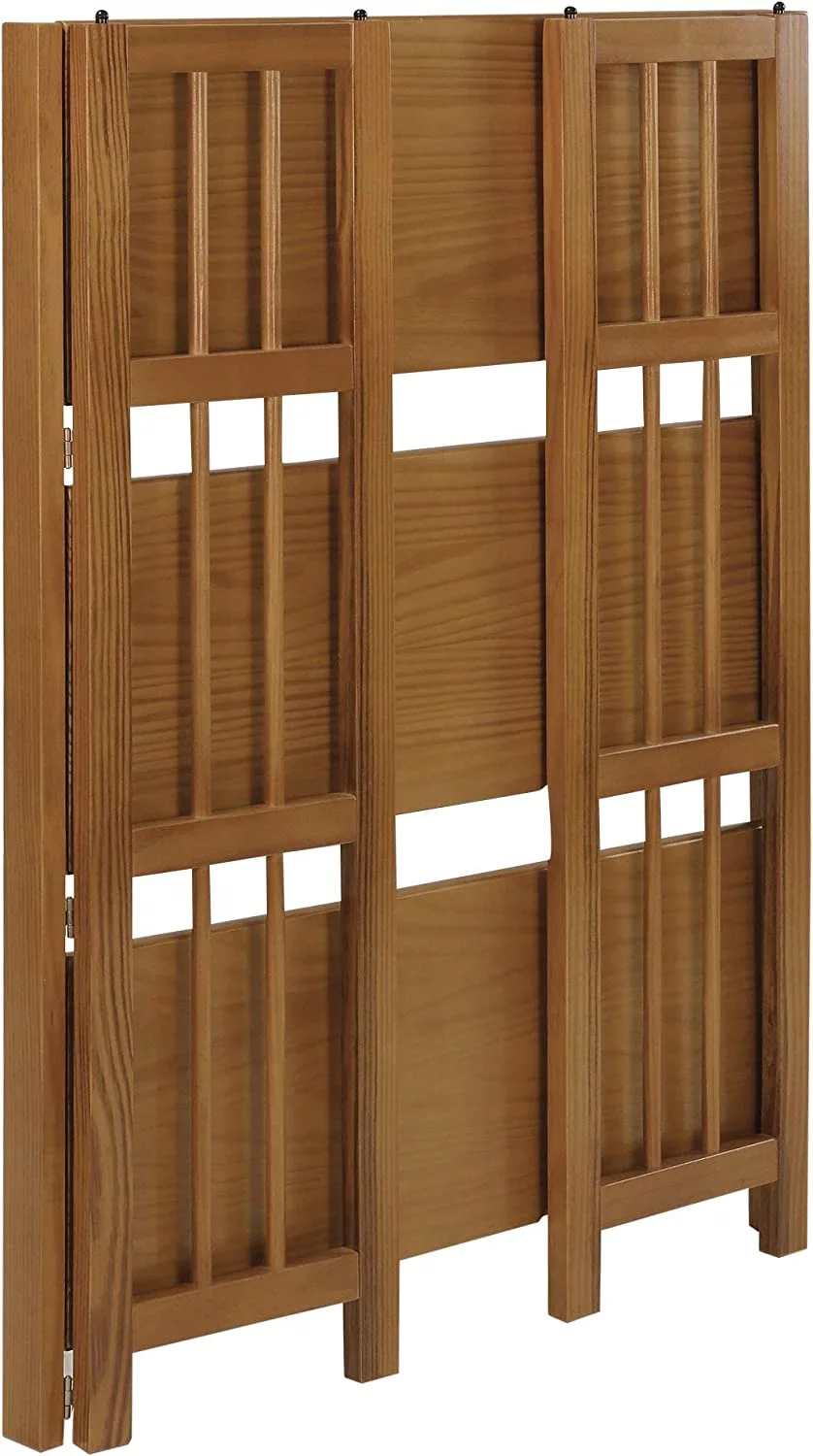 3 Shelf Folding Stackable Bookcase, 27.5" Wide, Espresso - Curated Treasures Market