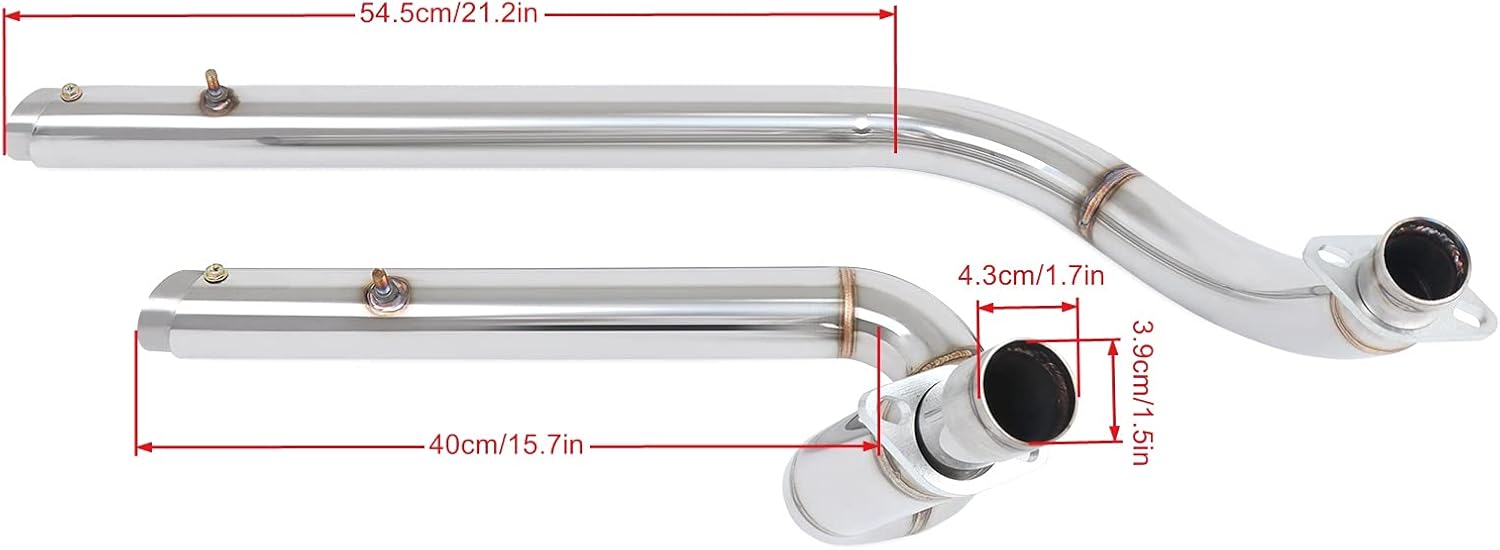 Worldmotop Stainless Steel Exhaust System Muffler Exhaust Pipe for Honda Steed Shadow 400 600 VLX400 VLX600 VT600C (For VLX600-black)