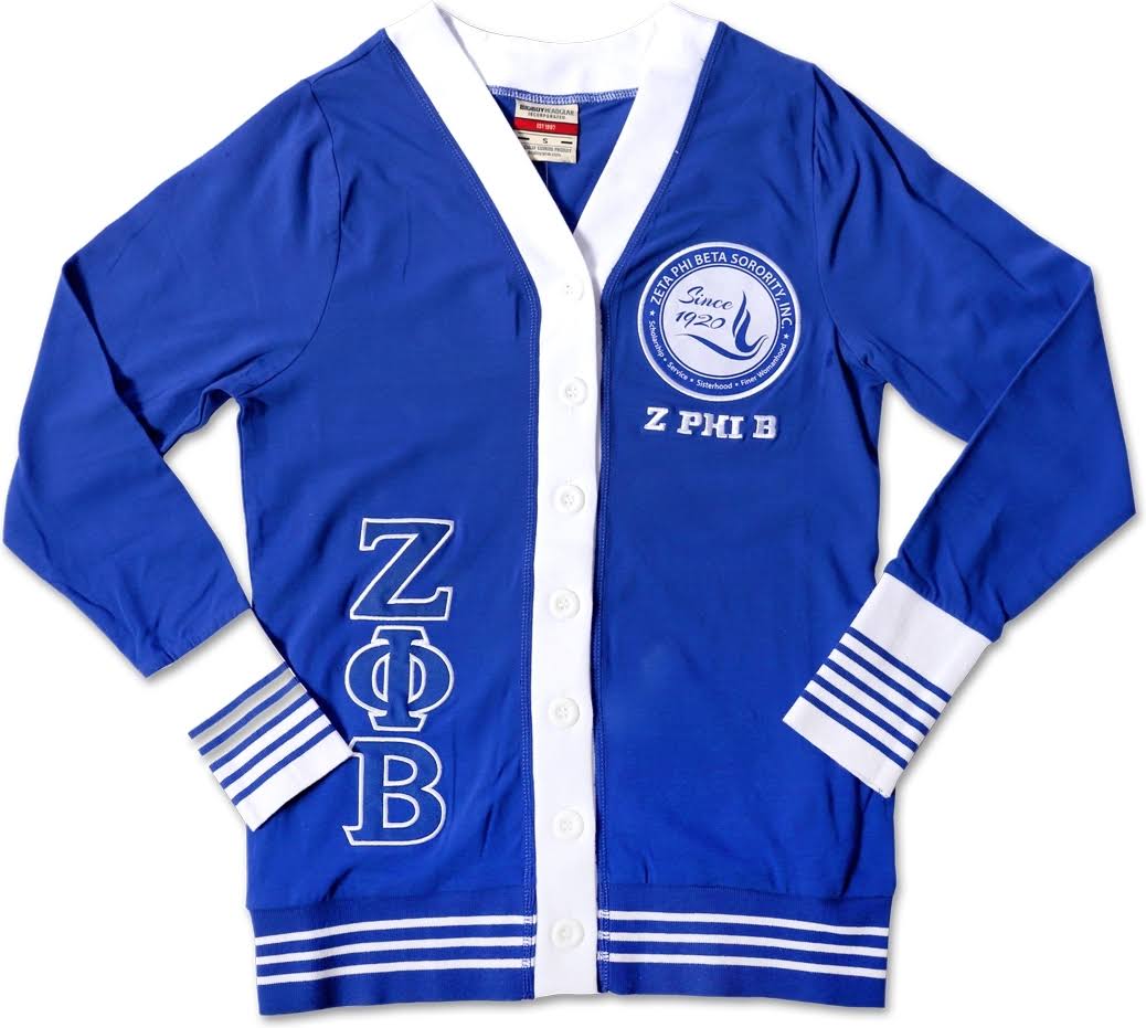 Zeta Phi Beta Divine 9 S6 Light Weight Ladies Cardigan [Royal Blue - S]