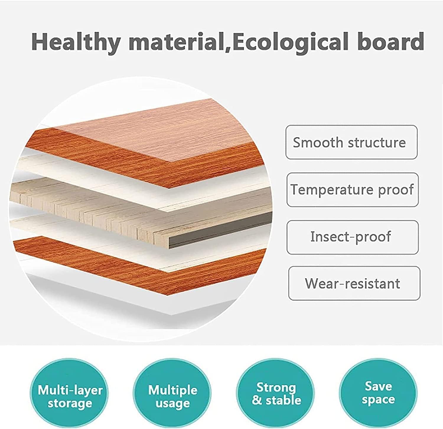 NeziH Flexible Bookcases 360 ° Solid Wood Standing Bookcase 5 Tier Book Rack Space Saving Study Room Bookshelves Perfect Furniture