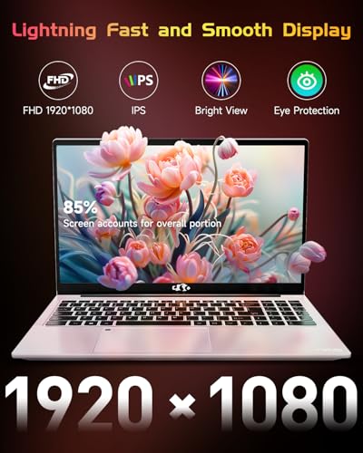 NIMO 15.6 IPS-FHD-Laptop, Intel Pentium 4 Cores N100 8GB RAM 128GB SSD Backlit Keyboard Fingerprint (Beat to i3-1115G4 Up to 3.4GHz) Computer for Student-Home WiFi 6 BT5.2 Win 11