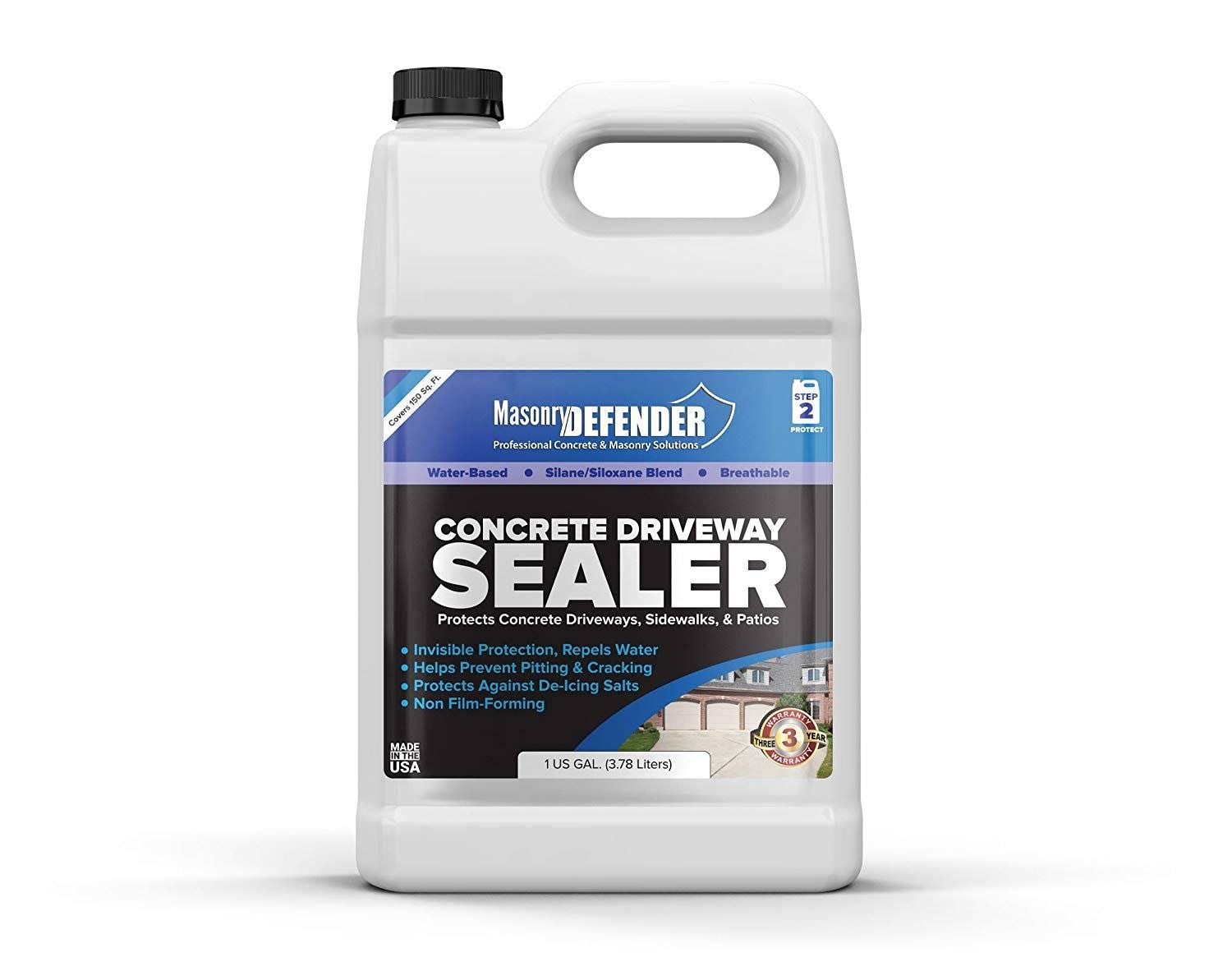 MasonryDefender 2.5 Gallon Penetrating Concrete Sealer for Driveways, Patios, Sidewalks - Clear Water-Based Silane Siloxane Seal