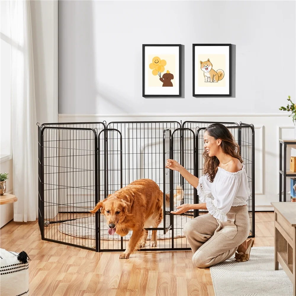 Yaheetech 16 Panels 40″ H Dog Playpen Outdoor Indoor, Black