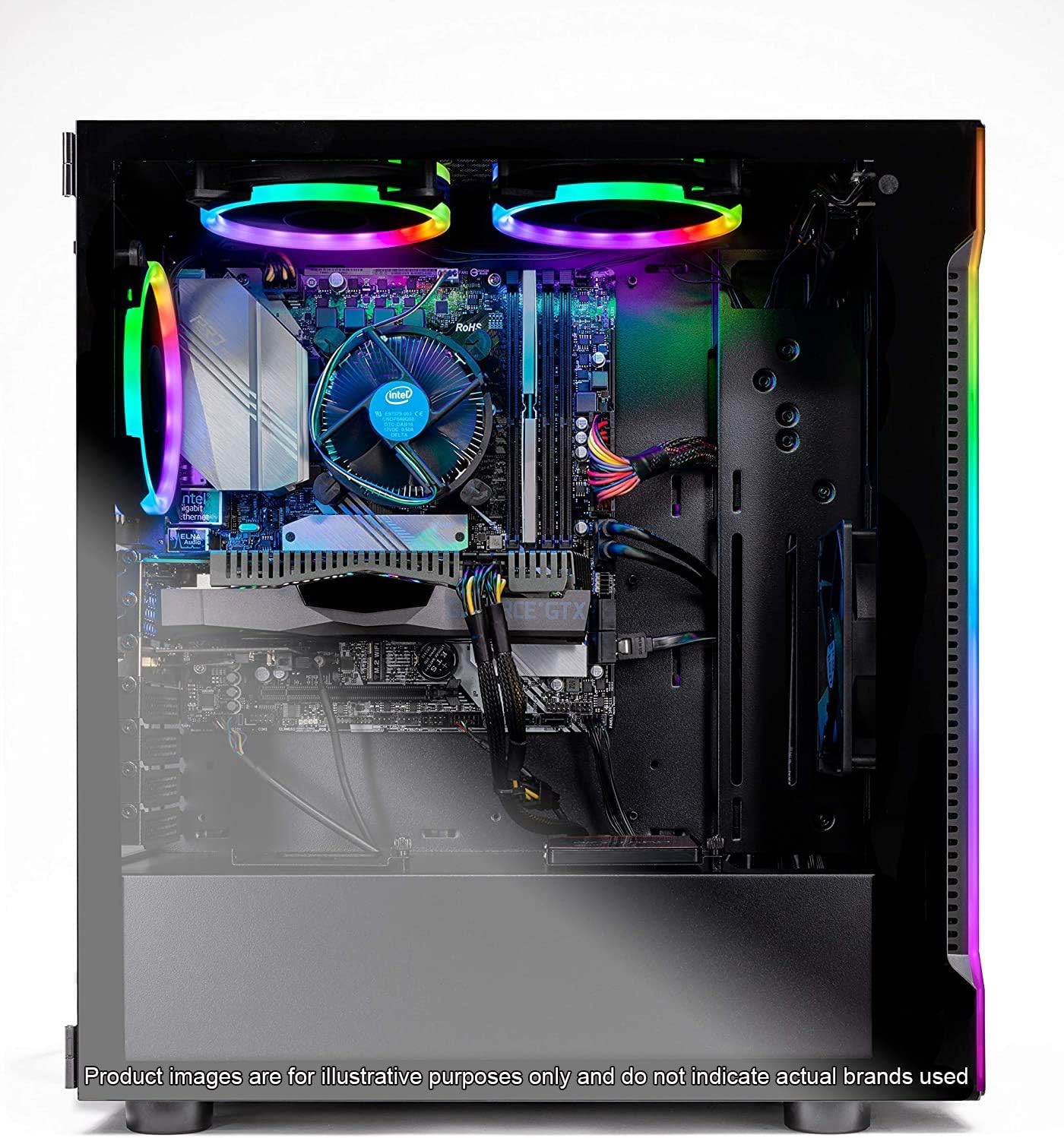 SkyTech Shadow Gaming Computer PC Desktop – Intel Core i5 9400F 2,9GHz, GTX 1650 4G, 500GB SSD, 8GB DDR4 3000MHz, RGB Fans, Windows 10 Home 64-bit, 802.11AC Wi-Fi