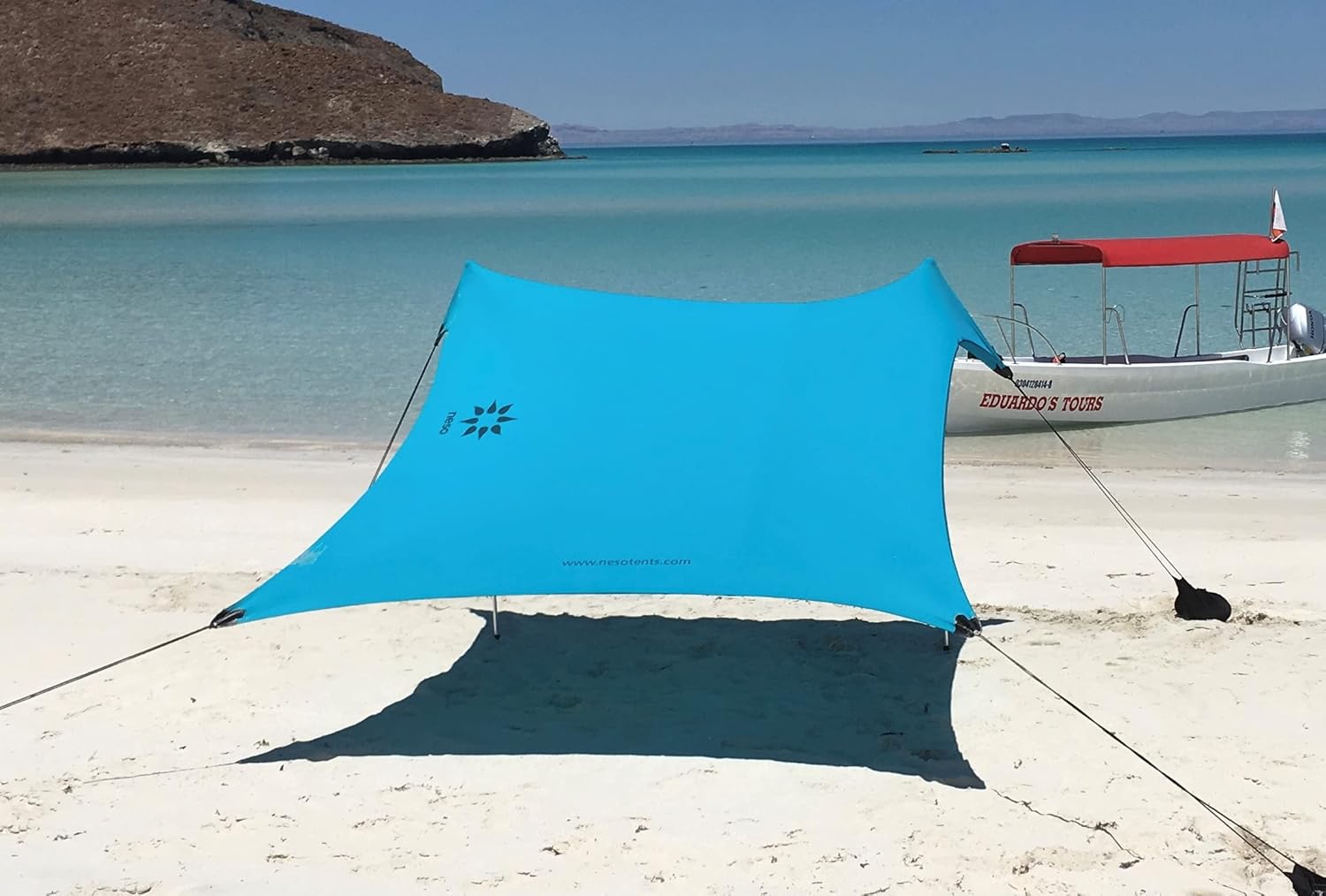 Neso Tents Beach Tent with Sand Anchor, Portable Canopy Sunshade - 7' x 7' - Patented Reinforced Corners