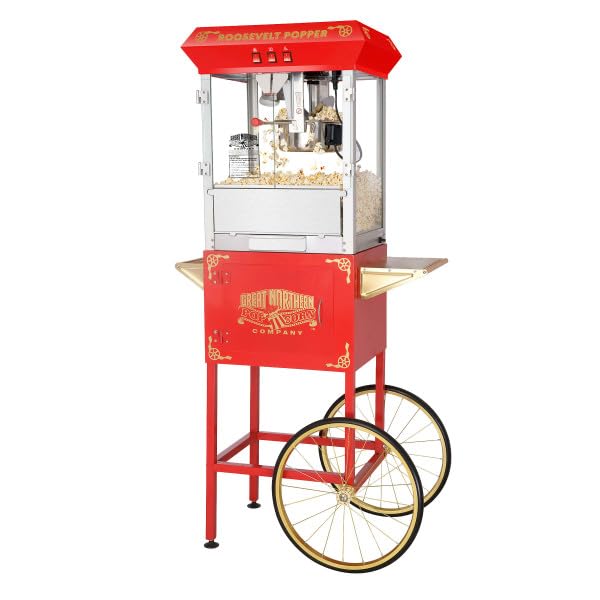 6010 Great Northern Red 8oz Roosevelt Antique Countertop Style Popcorn Popper Machine