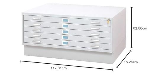 Safco Products 4997WHR Flat File Closed Base for 5-Drawer 4996WHR Flat File, Sold Separately, White