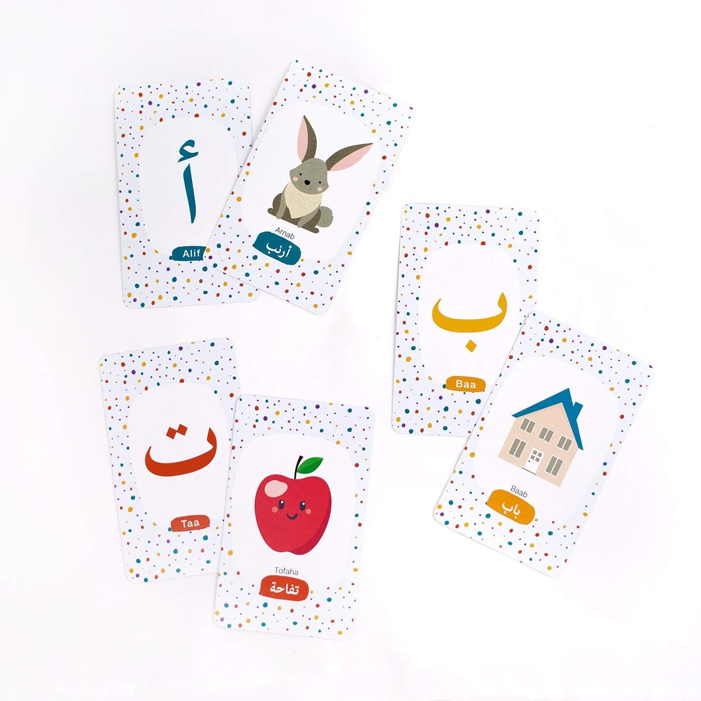 EALIVE Arabic Flash Cards - Arabic Alphabet for Kids with English Transliteration - Unique Playful Flashcards for Learning Arabic Pack of 2