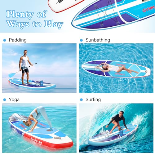 Paddle Board, Inflatable Stand Up SUP Paddle Boards for Adults & Youths of All Skill Levels, Wide & Non-Slip Deck Design Blow Up Paddleboards with Premium Accessories & Storage Bag
