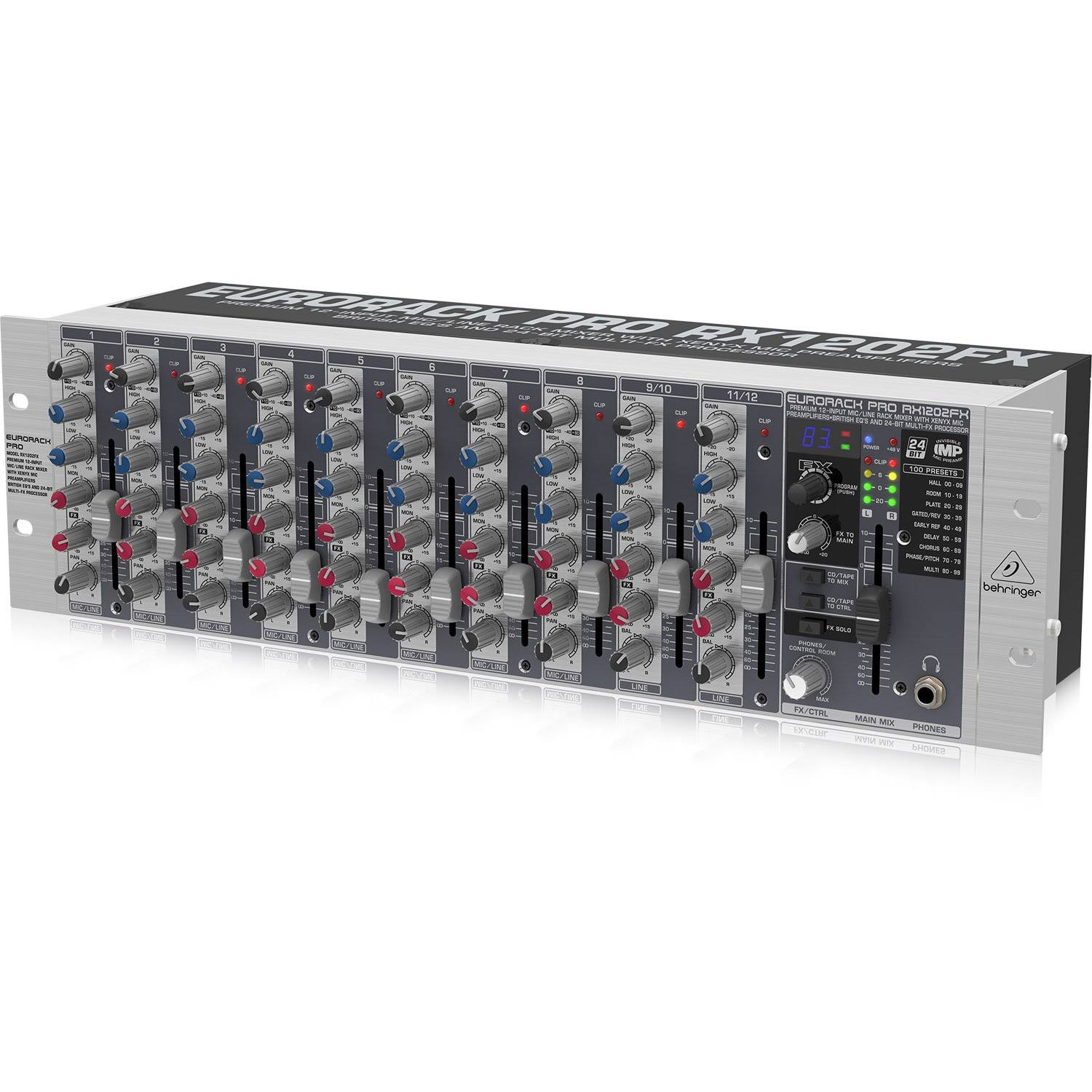 Behringer RX1202FX Ultra Low-noise Design 12-input Mic/line Rack Mixer