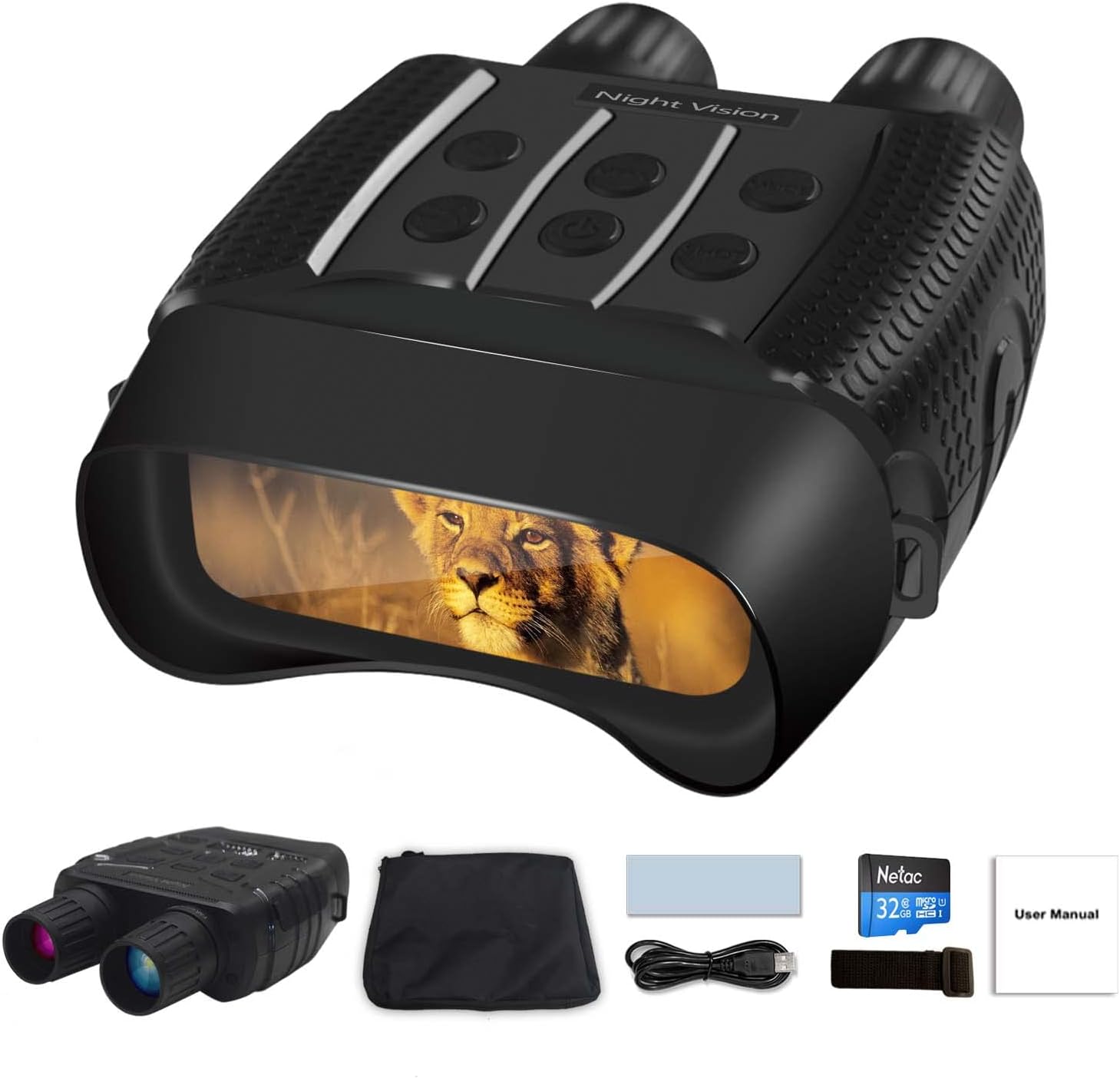 Vmotal Night Vision Goggles, Infrared Night Vision Binoculars with 2.31 Screen Viewing HD Photo/Video in The Darkness, Includes 32G Memory Card for Hunting, Spy, Military, Tactical, Security