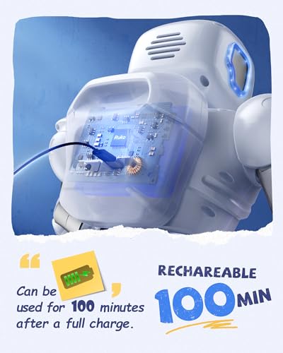 Ruko 1088 Smart Robots for Kids, Large Programmable Interactive RC Robot with Voice Control, APP Control, Boys & Girls, Blue & Pink