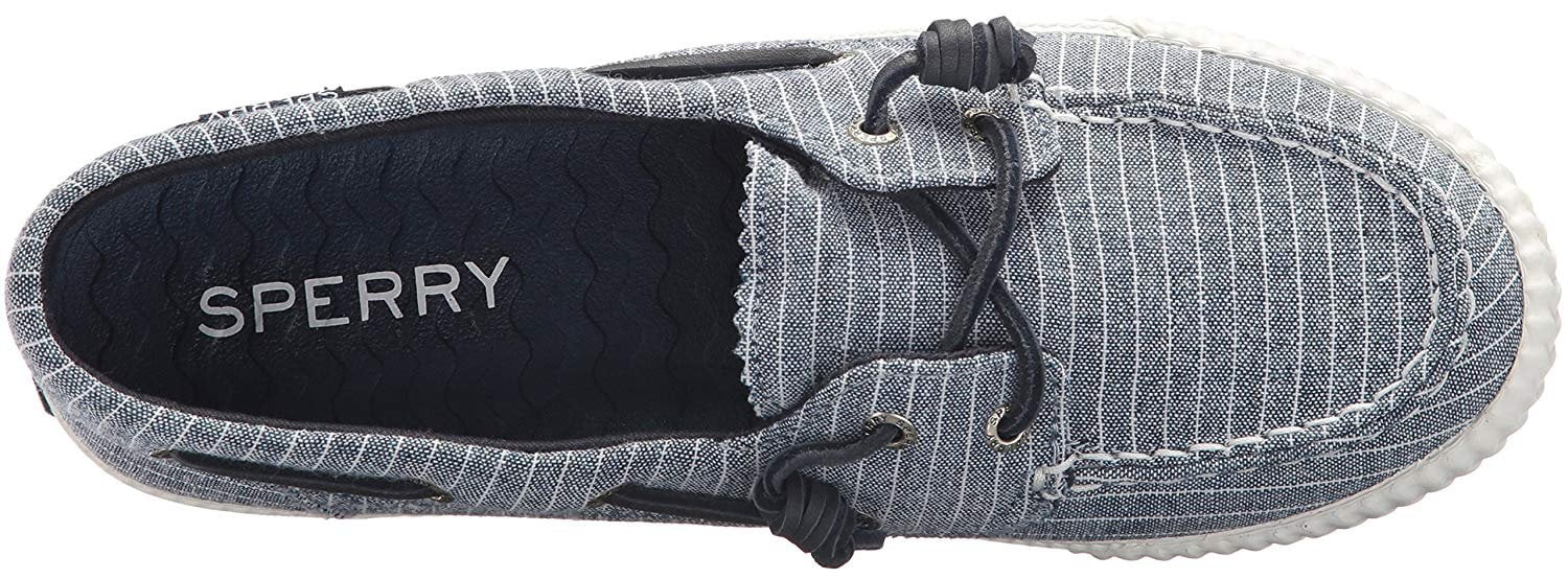 Sperry Top-Sider Women's Sayel Away Pinstripe Sneaker, Blue/White, 5 Medium US