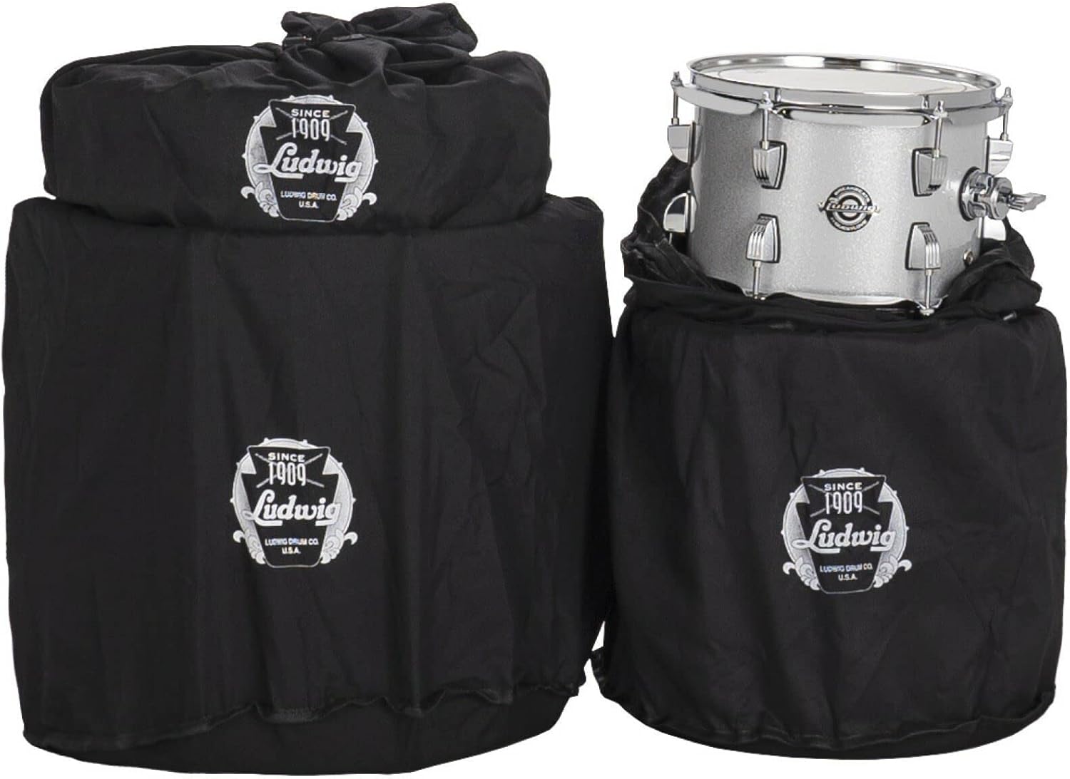 Ludwig Breakbeats by Questlove 4-Piece Drum Set Shell Pack, Silver Sparkle
