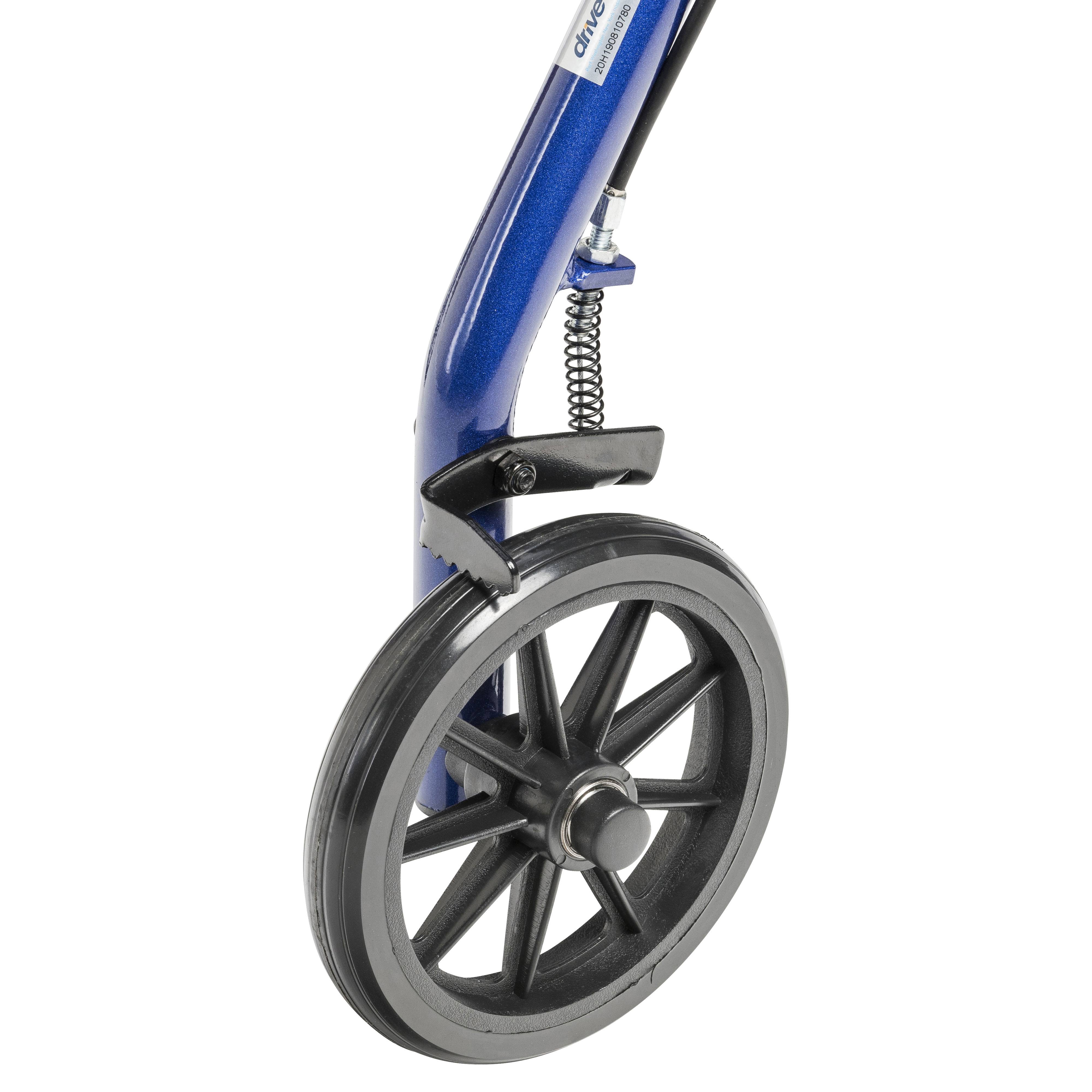 Drive Medical Walker Rollator with 6x22 Wheels Fold Up Removable Back Support and Padded Seat Blue