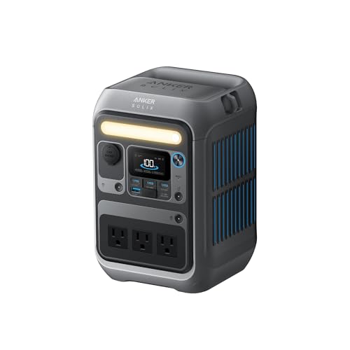 Anker SOLIX C300 Portable Power Station, Outdoor 288Wh LiFePO4 Battery, 300W (600W Surge) Solar Generator, 140W Two-Way Fast Charging, for Camping, Traveling, and Emergencies (with 60W Solar Panel)