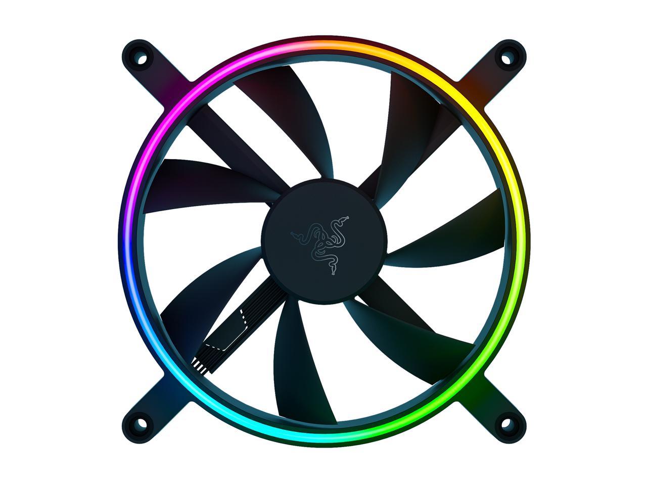 Razer Kunai Hydraulic 140MM aRGB PC Fan: Quiet, Powerful aRGB Fans - PWM Fan Controller Support & Connect Up to 8 Fans - Powered by Razer Chroma RGB - 3 Fans