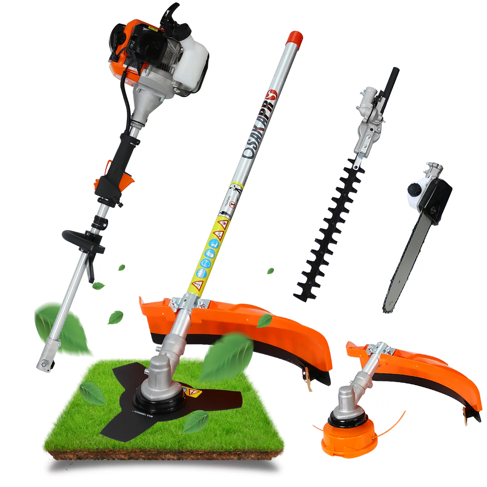 Grass Trimmer Weed Eater, 4 in 1 Gas Powered 2-Cycle String Trimmer with Gas Pole Saw, Hedge Trimmer, Grass Trimmer, and Brush Cutter for Outdoor Home Commercial - Curated Treasures Market
