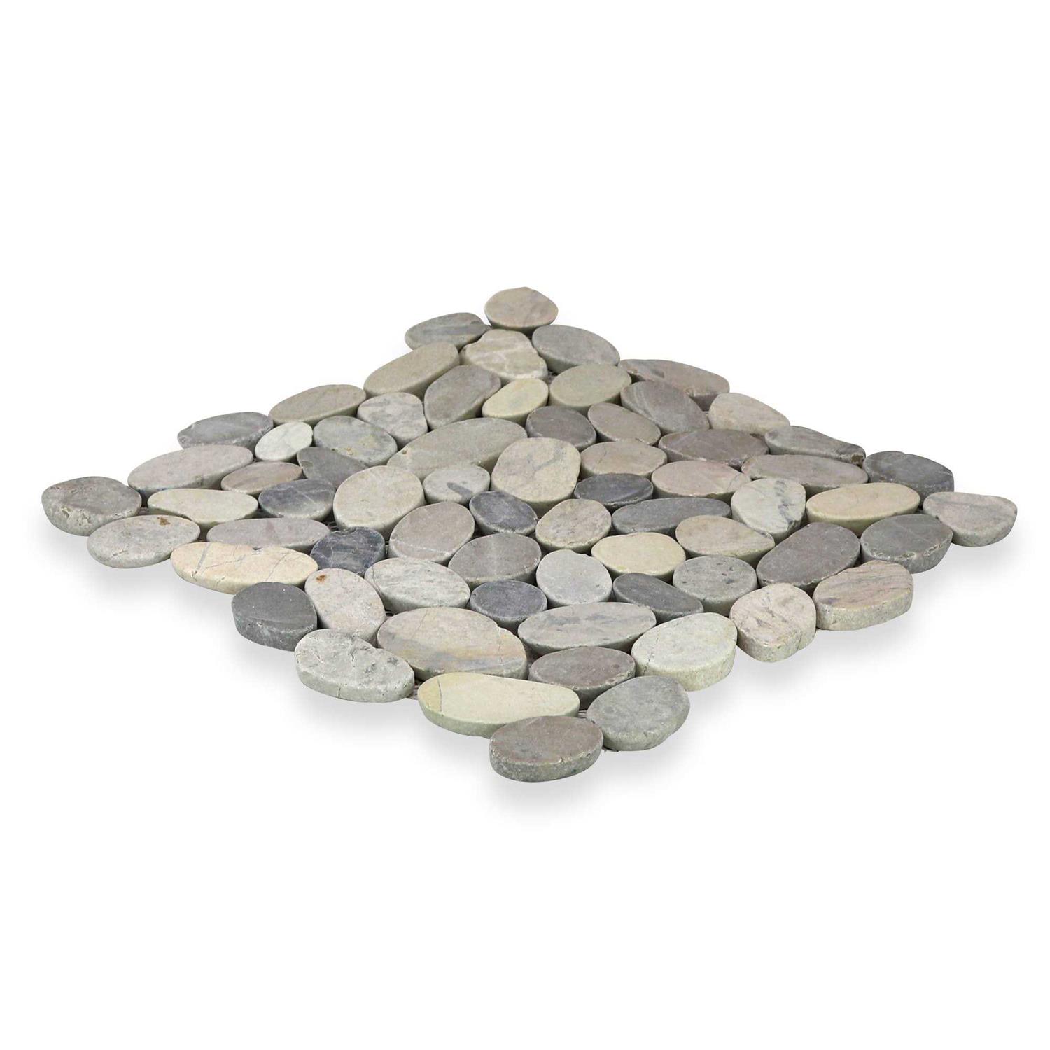 Tile Connection Sliced Pebble Tile 11-1/4 in. x 11-1/4 in. x 9.5mm Honed Pebble Mosaic Tile - Shop Hardware Tools Online Store