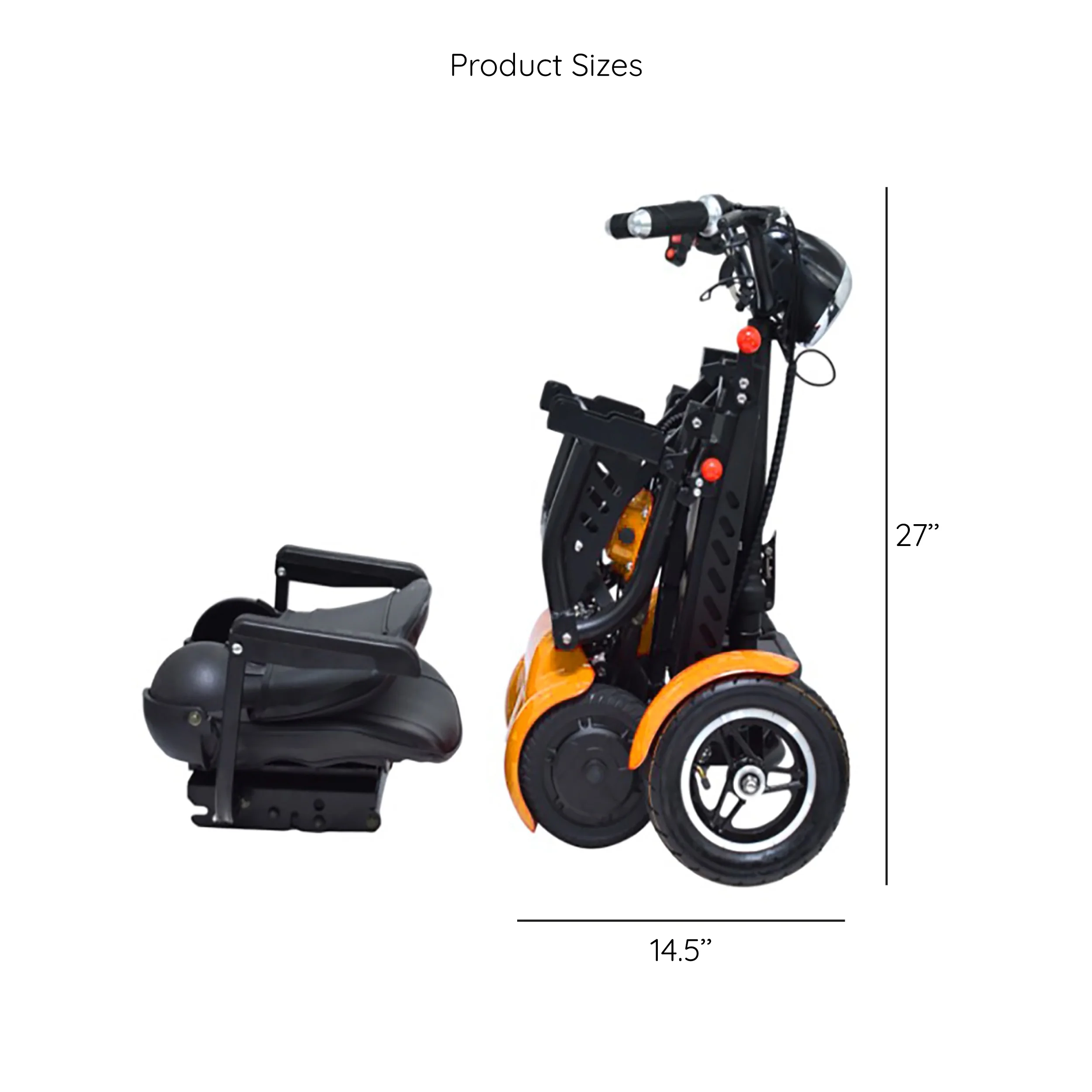 Bangeran Electric Mobility Scooter, 4 Wheel Foldable Portable, Up to 12 Miles - Blue