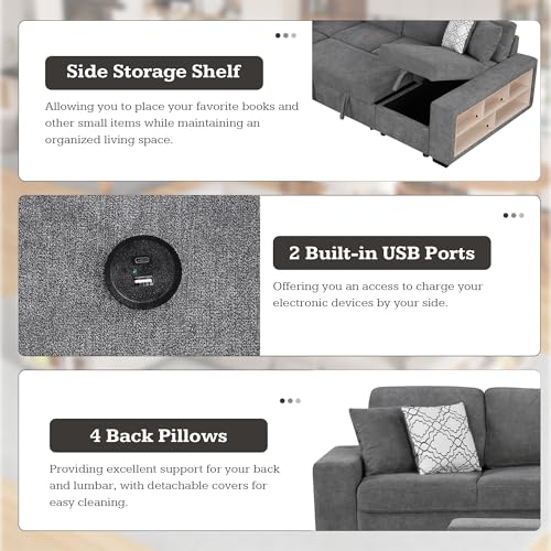 Oversized U-Shaped Sectional Sofa Couch Plush Corduroy Upholstered Modular Deep Seat Sofa&Couch Sectional W/Right Facing Chaise Lounge and 7 Toss Pillows for Home Apartment Living Room Furniture Sets