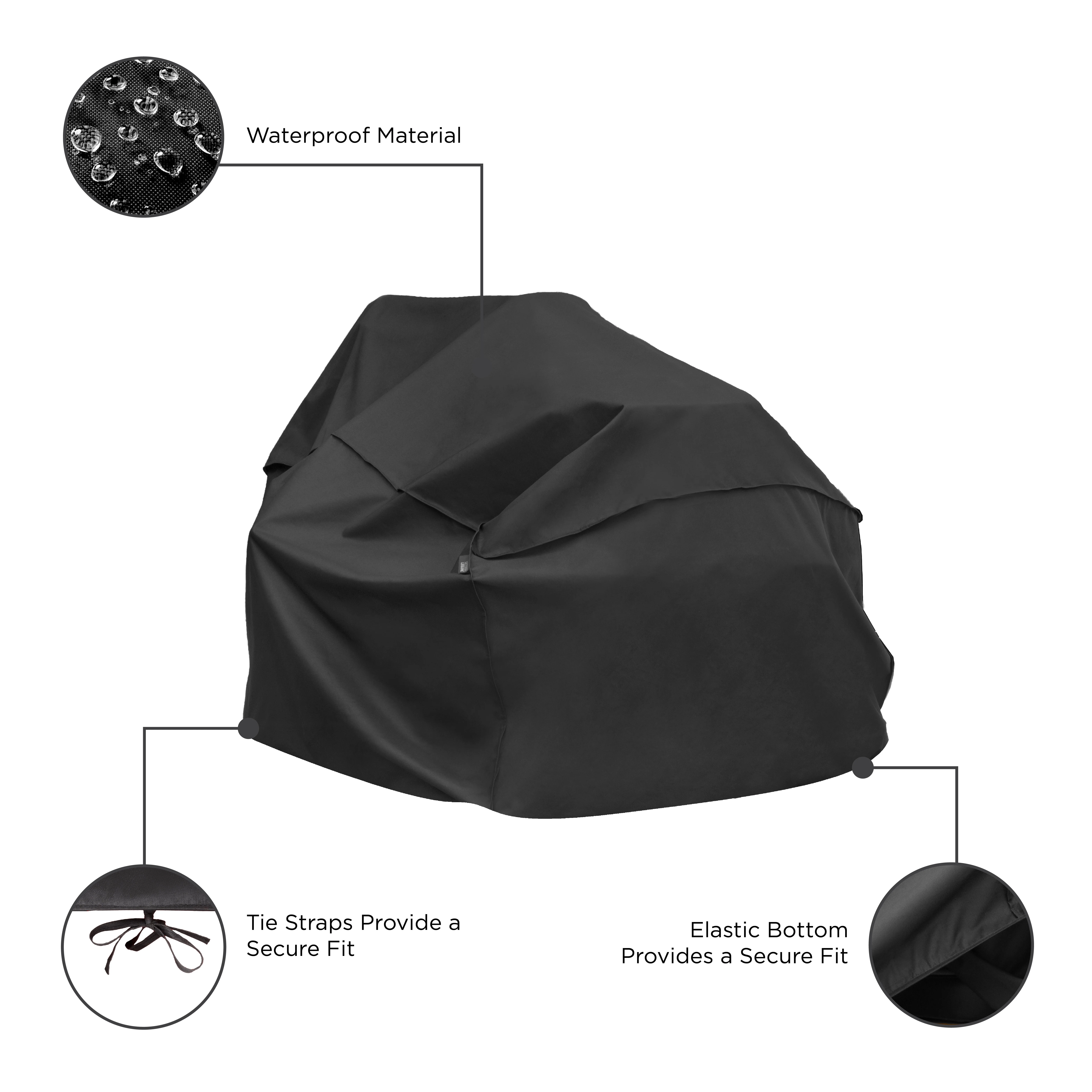 Modern Leisure Chalet Zero-Turn Lawnmower Cover, Fits Decks Up To 62", 82"L x 50"W x 47"H, Black