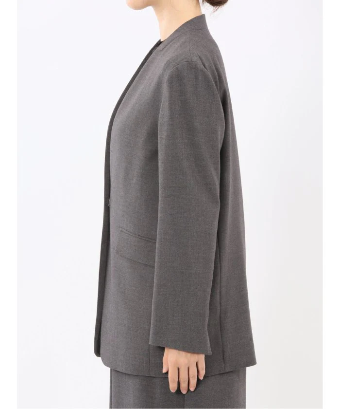 Stretch Washable Woolish No Collar Jacket