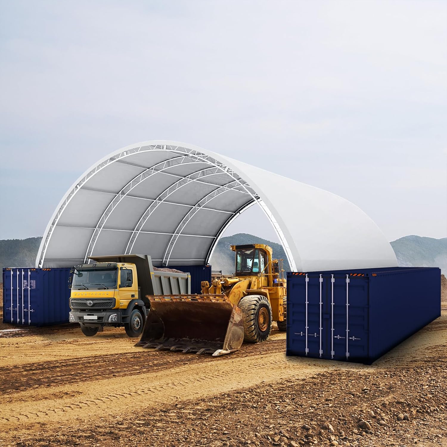 Shipping Container Canopy Shelter, Stable & Durable Cover Storage Container Roof (11oz PE, 20'x40')