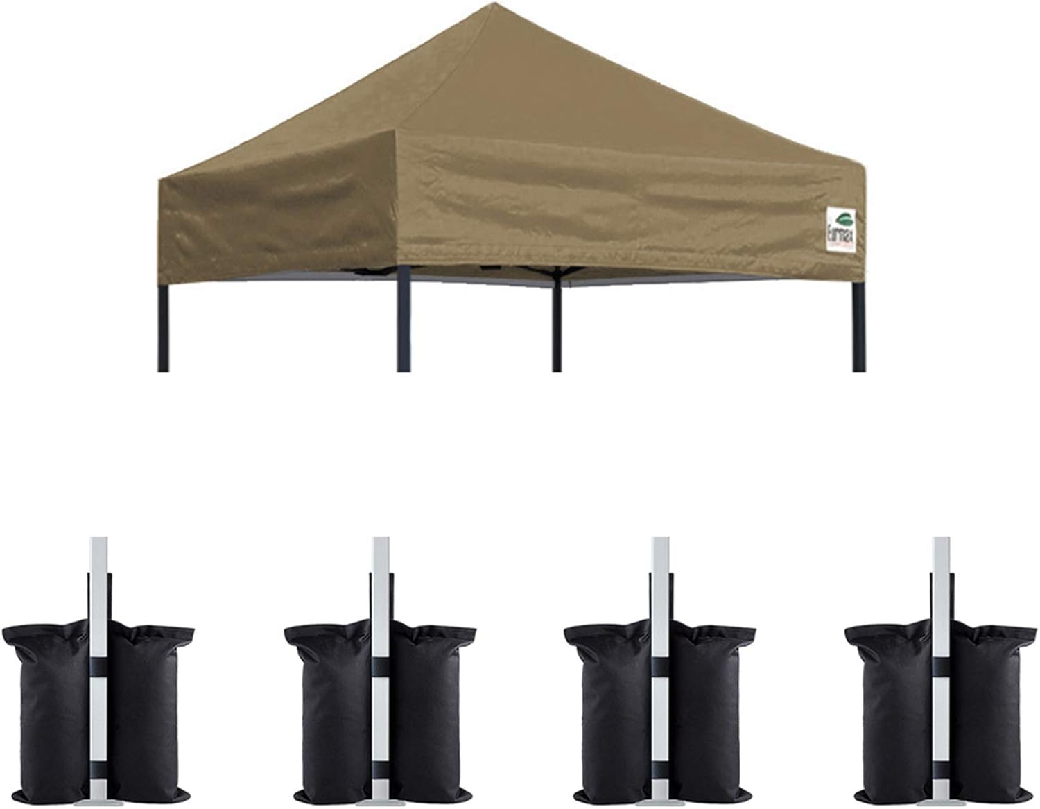 Eurmax 10x20 Pop Up Canopy Replacement Canopy Tent Top Cover, Instant Ez Canopy Top Cover ONLY, Choose 30 Colors,Bonus 4PC Pack Canopy Weight Bag (White)
