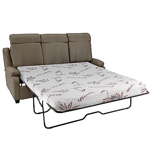 RecPro Charles Collection | 80" RV Hide A Bed Loveseat | Memory Foam Mattress | RV Sleeper Sofa | Pull Out Couch | RV Furniture | RV Loveseat | RV Living Room (Slideout) Furniture | Putty