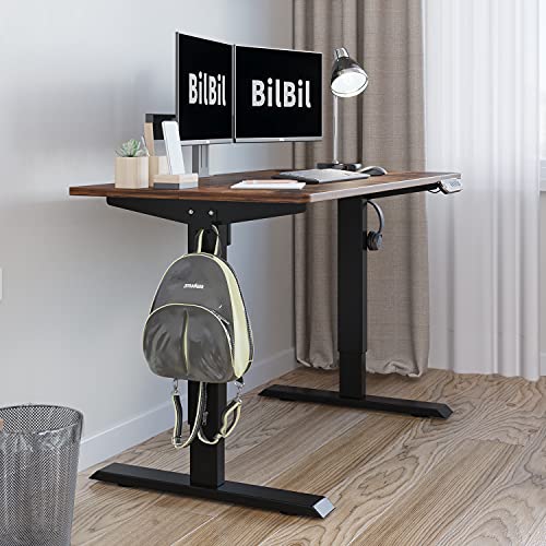 Electric Height Adjustable Standing Desk, 55 x 24 Inches Home Office Computer Desk - Memory Settings - Solid Top - Double-Beam Construction - Anti-Collision Technology and Current Protection