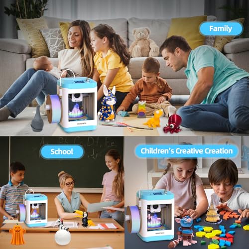 Geeetech 3D Printer for Kids & Beginners, High-Speed Mini 3D Printer, Auto-Leveling, Child-Safe Design, Fully Open Source Pre-Assembled STEM Learning Tool, 3.94x4.33x3.94in Print Size for Home/School
