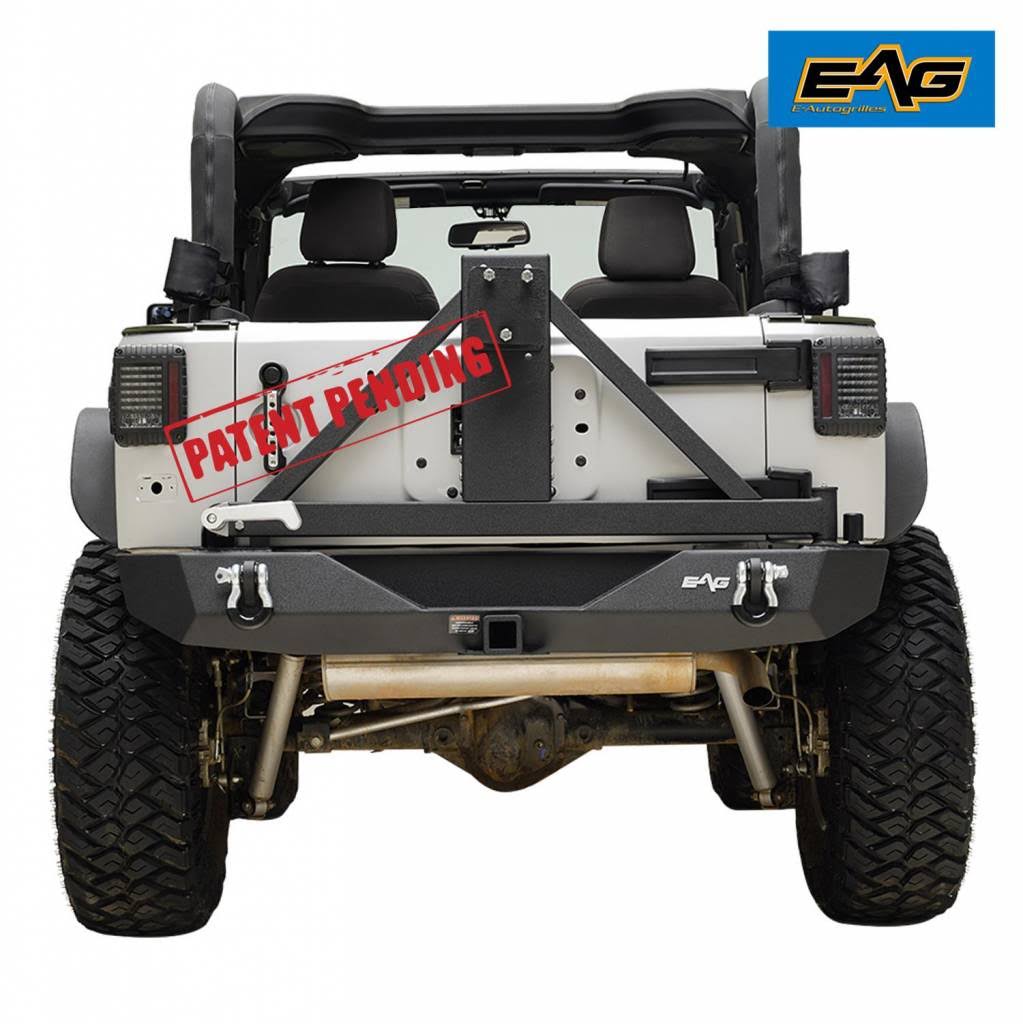 EAG Rear Bumper with Tire Carrier Fit for 07-18 Jeep Wrangler JK