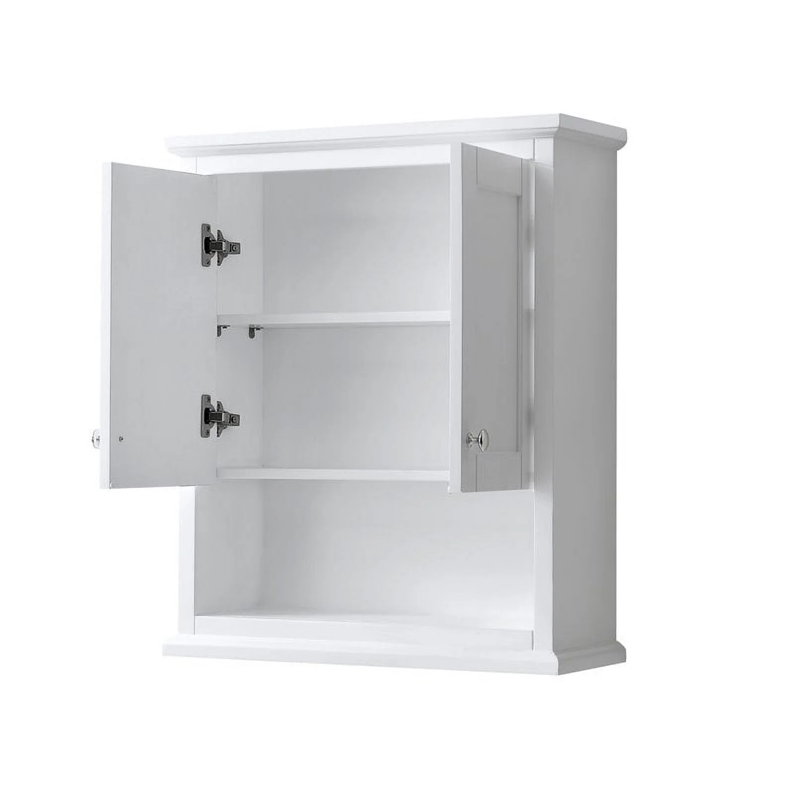 Wyndham Collection Avery 25" Wall-Mounted Wood Bathroom Storage Cabinet in White