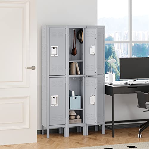Metal Locker Steel Storage Cabinet with 2 Doors for Office School Gym Metal Storage Locker Cabinets for Employees Students Steel Locker