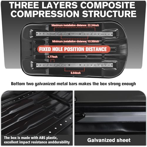 Hard Shell Roof Cargo Box, 13 Cu.Ft Gray Car Roof Top Cargo Carrier with Lock, Dual-Side Opening Luggage Storage Box, 56"x30"x13.7", Fits Most Crossbars, Tool-Free Install