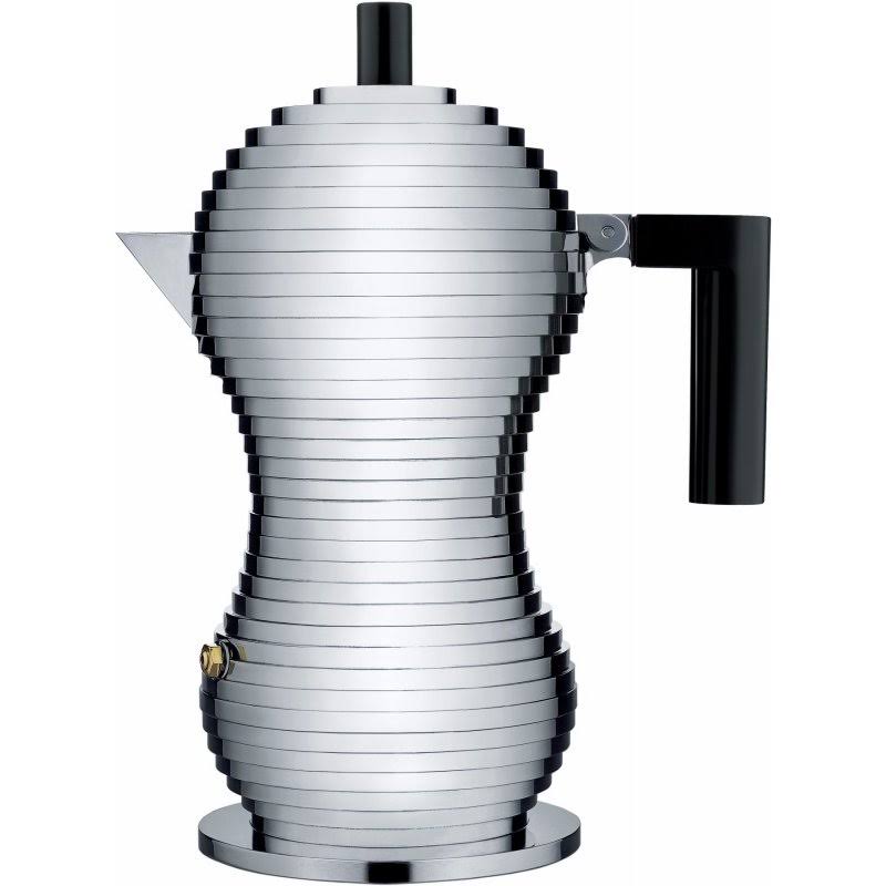 Alessi Pulcina MDL02 3 Cup Moka Pot. Black Handle