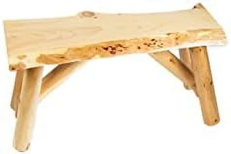 RUNFAYBIU SRL Rustic Logwerks Indoor Bench \u2014 Pine &amp; Cedar Wood Bench \u2014 Front Porch Decor \u2014 Live Edge Small Bench for Entryway  Garden &amp;  \u2014  Wooden Bench \u2014