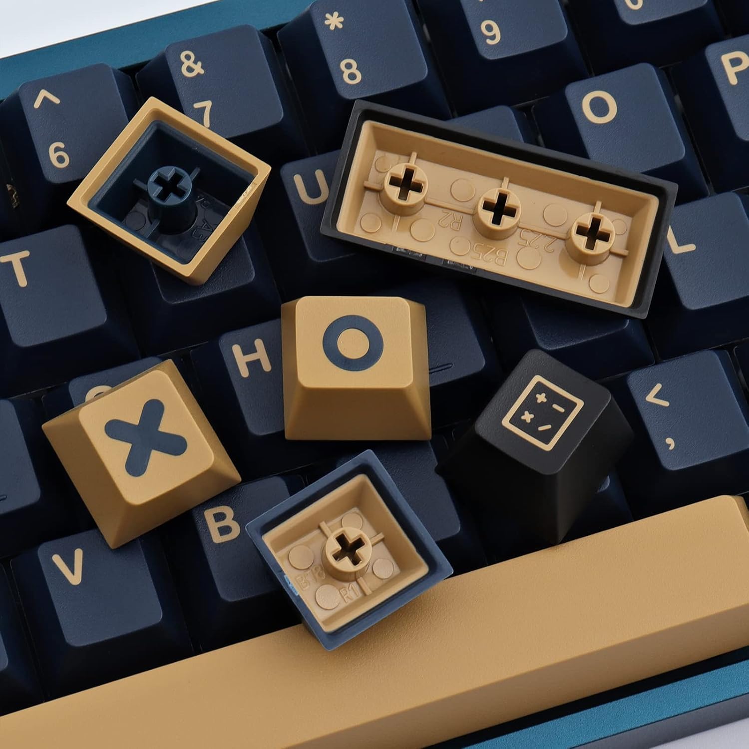 Keycaps 171 Keys Blue Samurai Custom Keycaps Doubleshot ABS Keycap Set Cherry Profile for Cherry Gateron MX Switches Mechanical Keyboard US and UK Layouts