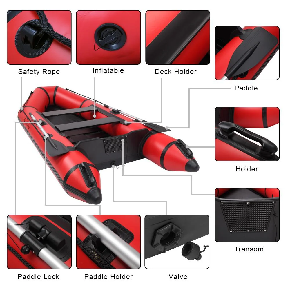 Inflatable Boat Kayak for Adult, 10Ft Raft Inflatable Kayak Canoe, 3 Person Fishing Boat w/ Paddles & Repair Kit for Adults,Apply to Oce,Sea,Lake