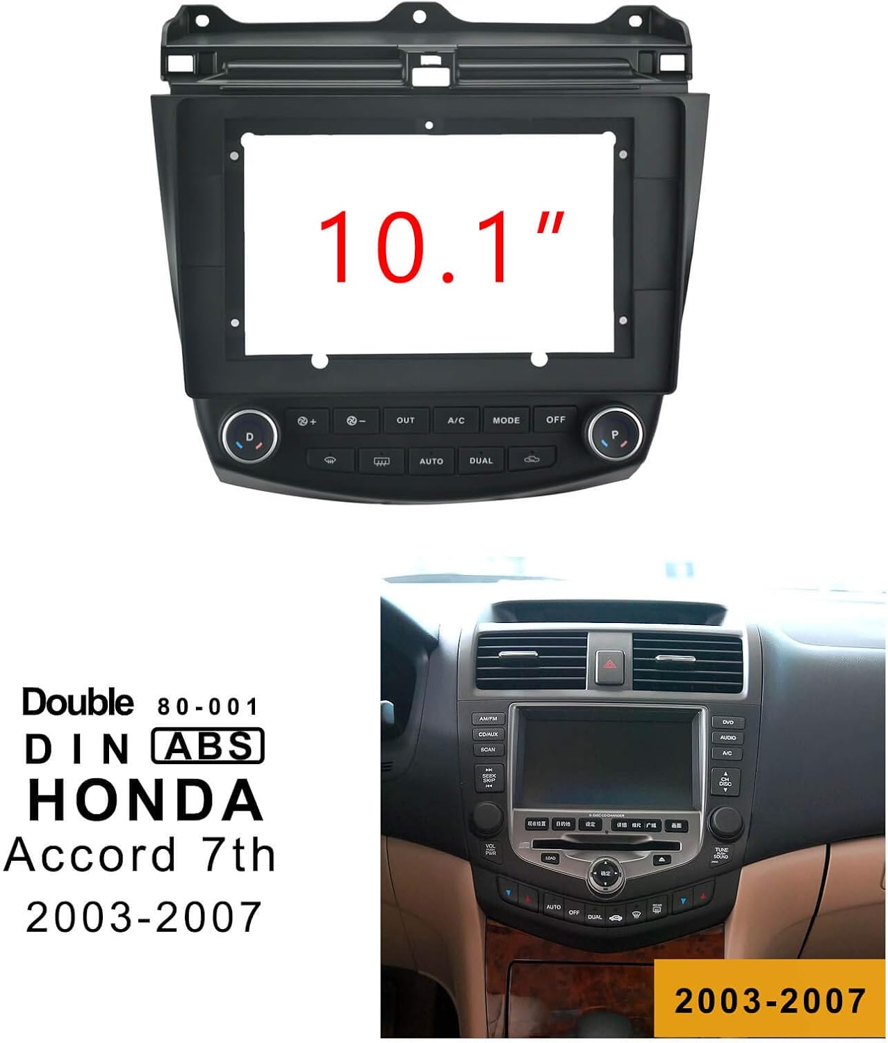 LEXXSON 10.1 Inch Double DIN Installation Dash Kit For HONDA Accord 7th 2003-2007 Install Mount kit Car Frame Car Stereo Pack of 2