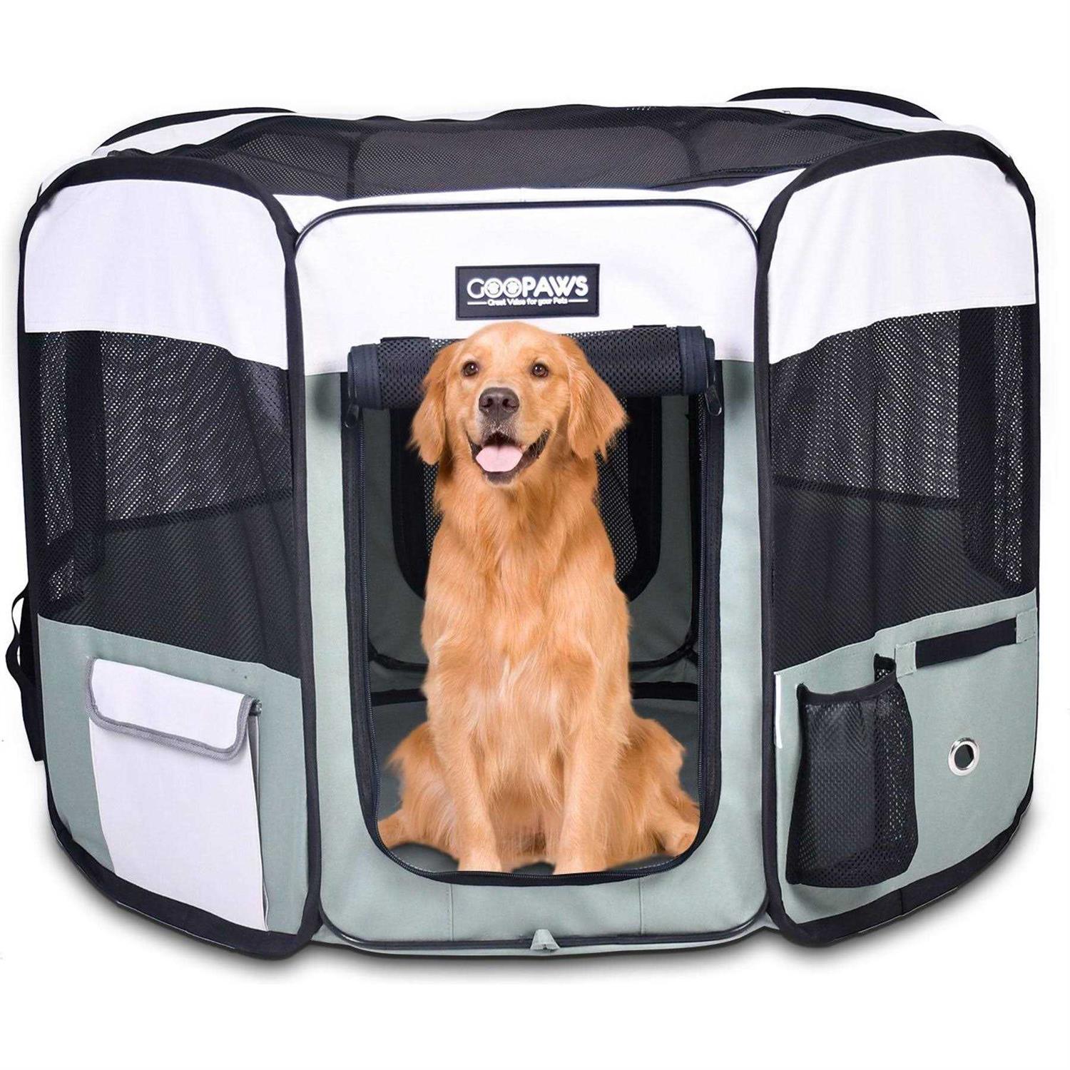 Jespet Portable Dog Exercise Pet Soft-Side Playpen - Pet Supplies online store